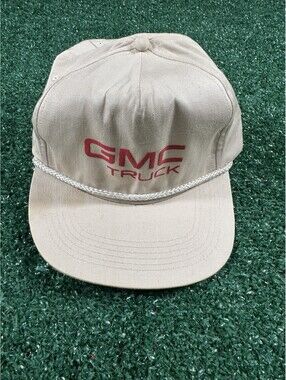 Vintage GMC Trucker Hat Cream SnapBack One Size Made In USA
